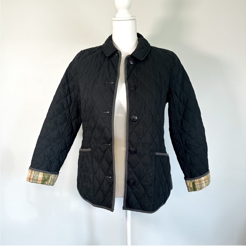 Vintage LL Bean Quilted Black Riding Jacket / Coat